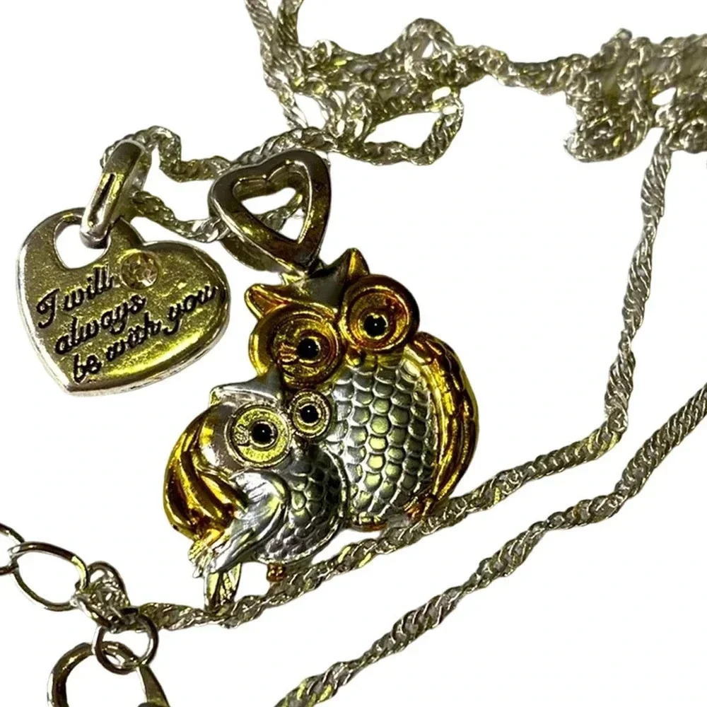 New Fashion Jewelry Necklace I will always be with you Mother and Baby Owls